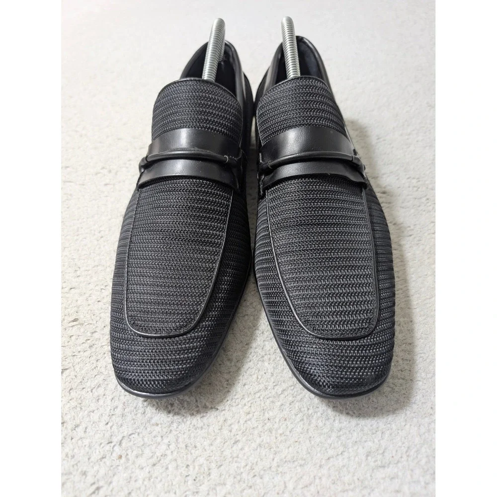 Giorgio Brutini Loafers Mens 8.5‎ Black Harry Woven Textile Penny Slip On Shoes